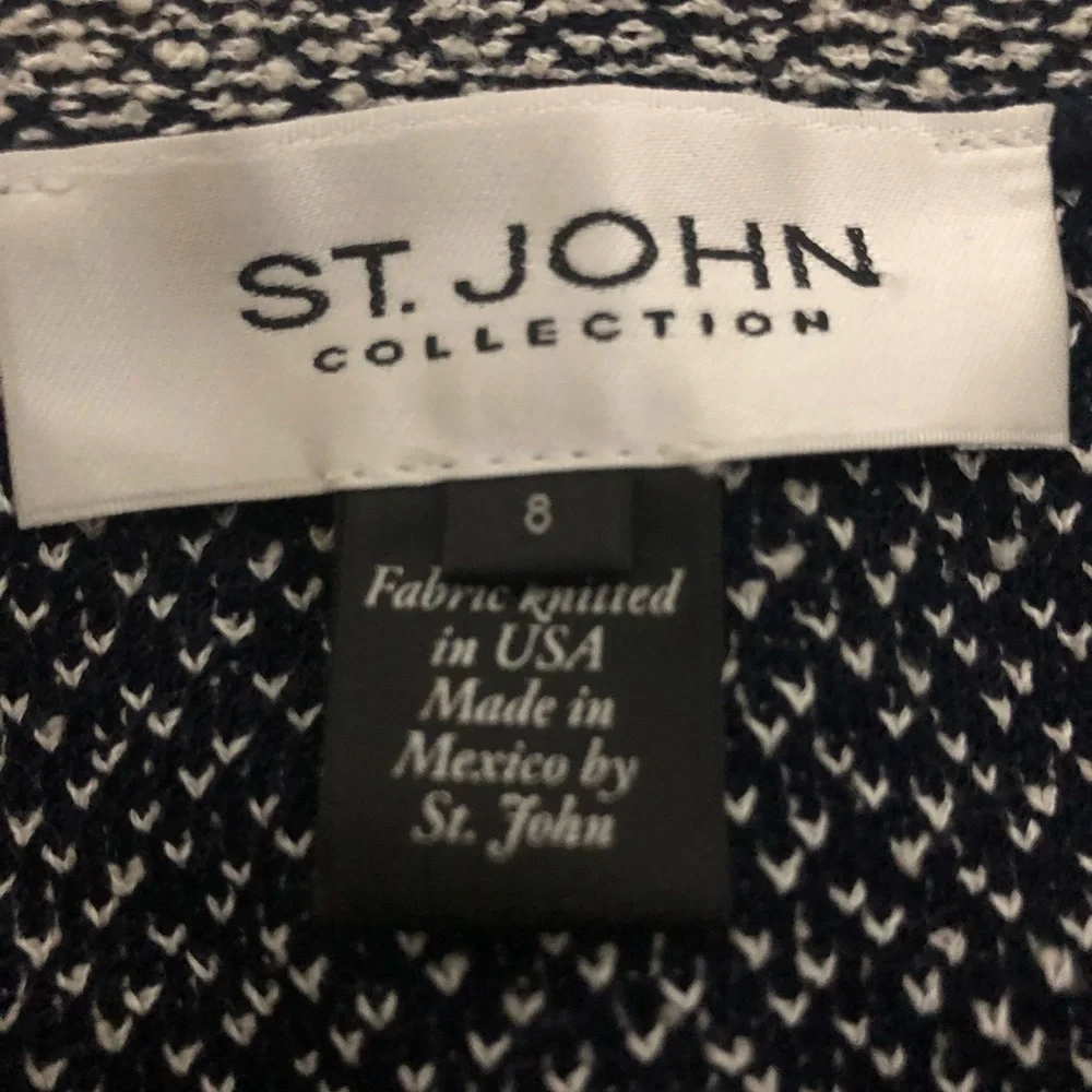 St. John Collection Navy And White Knit Women’s Size 8 Pencil Skirt